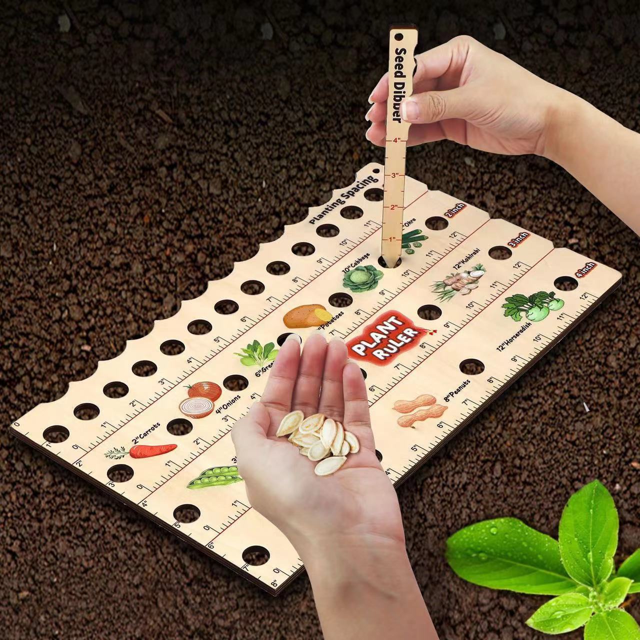 Wooden Garden Planting Ruler | Seedling Spacing Guide – Green Thumb Tools
